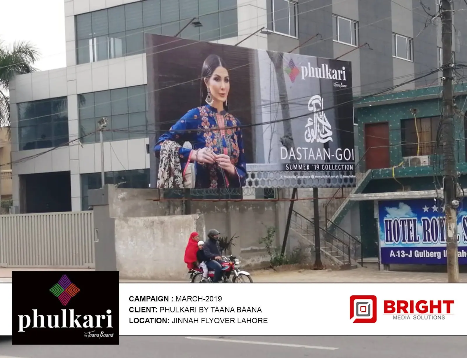 Phulkari by Taana Baana summer collection billboard at Jinnah Flyover, Lahore